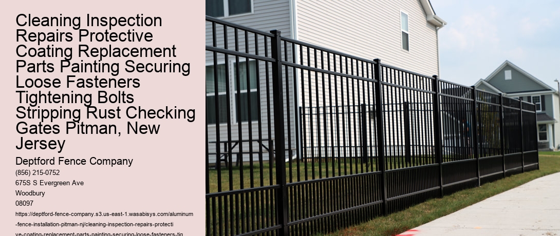 Cleaning Inspection Repairs Protective Coating Replacement Parts Painting Securing Loose Fasteners Tightening Bolts Stripping Rust Checking Gates Pitman, New Jersey